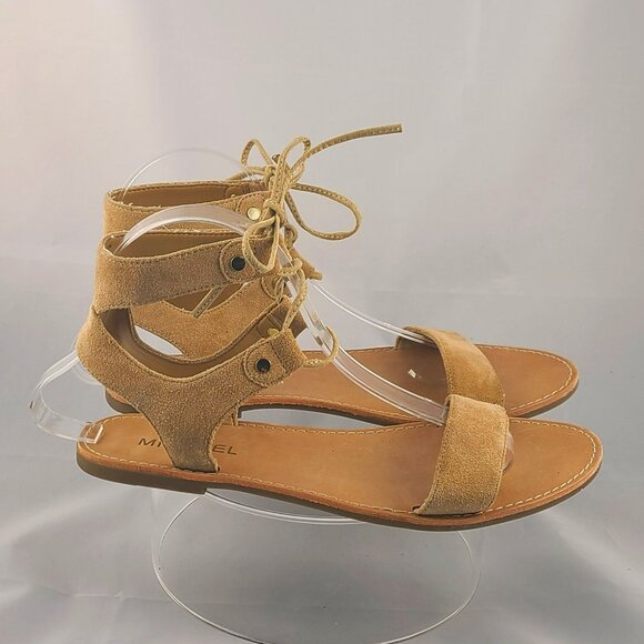 Michael Lizzi Strappy Gladiator Sandals Tan Leather - Picture 1 of 8
